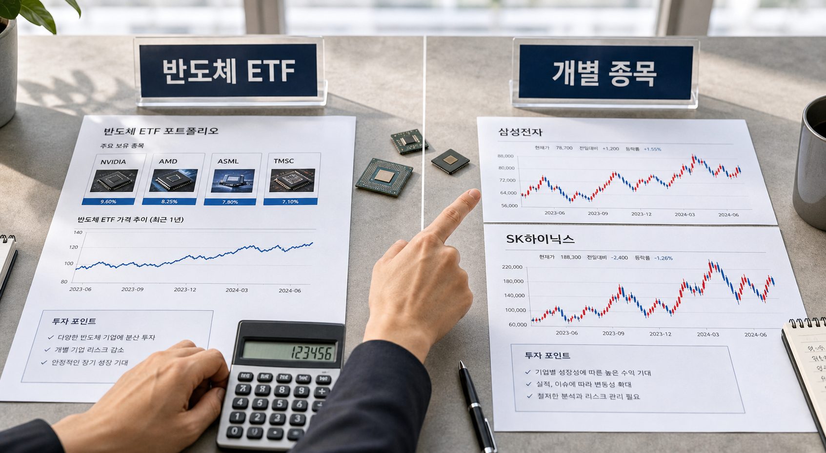 반도체 ETF 위험 비교: 개별 종목 투자와의 차이점 분석