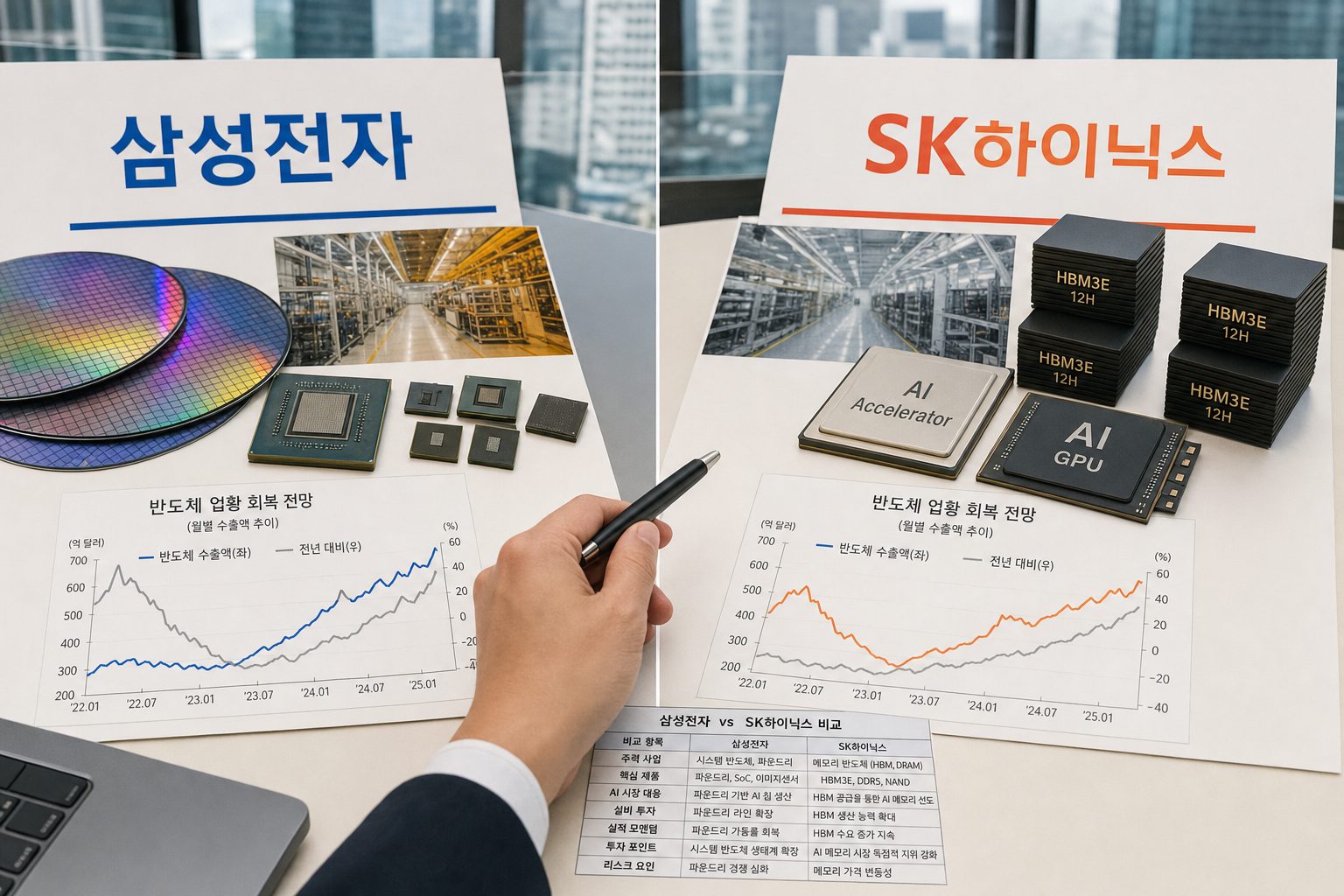 반도체 업황 회복 국면에서 삼성전자와 SK하이닉스 비교 투자 기준