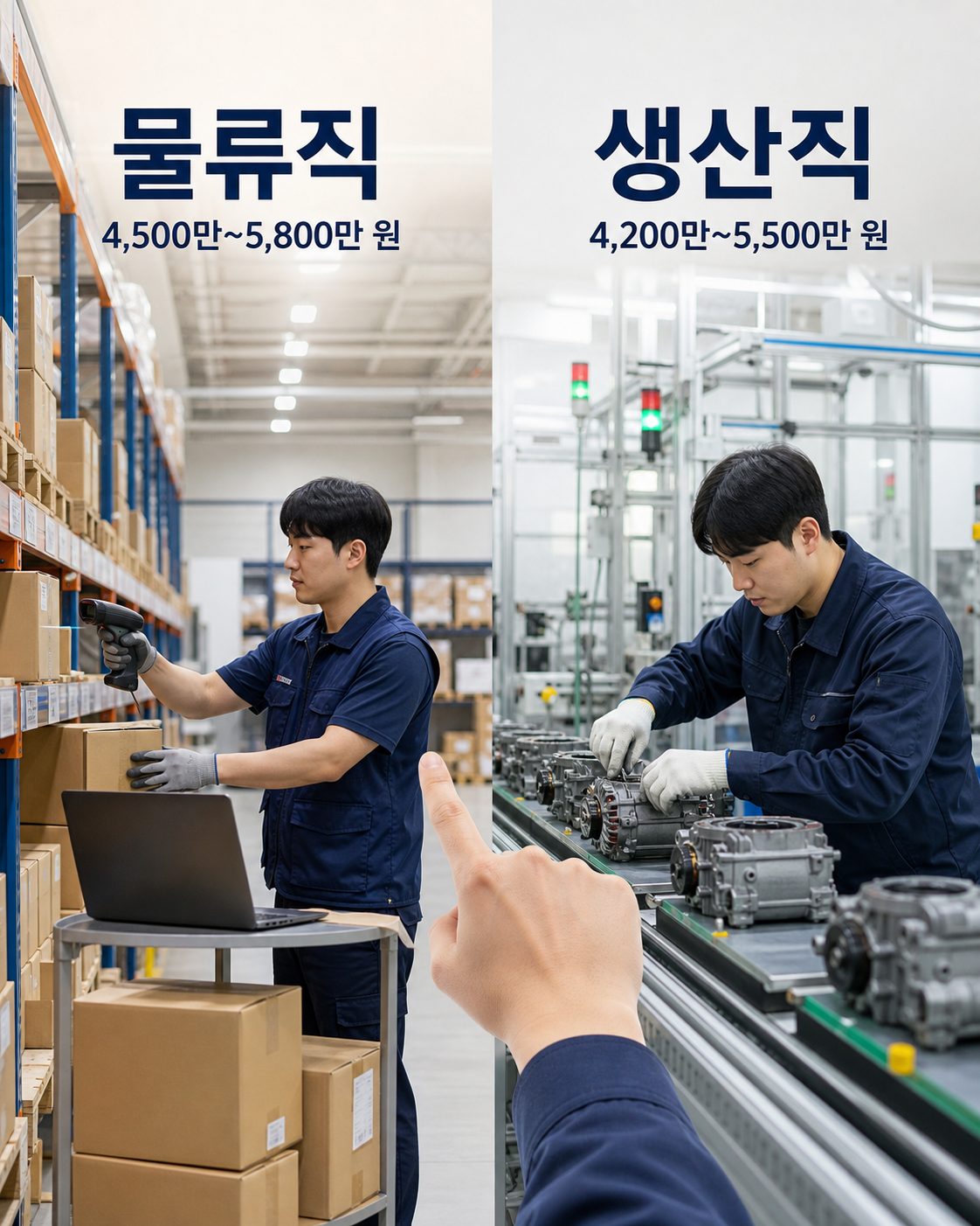 코스피 상장 중견기업 물류직 vs 생산직 비교 선택 기준
