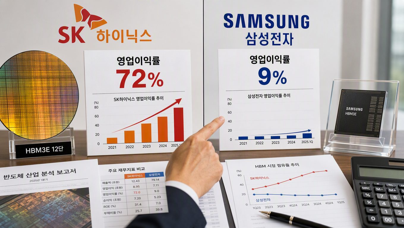sk하이닉스 영업이익률과 삼성전자 영업이익률 비교 투자 기준