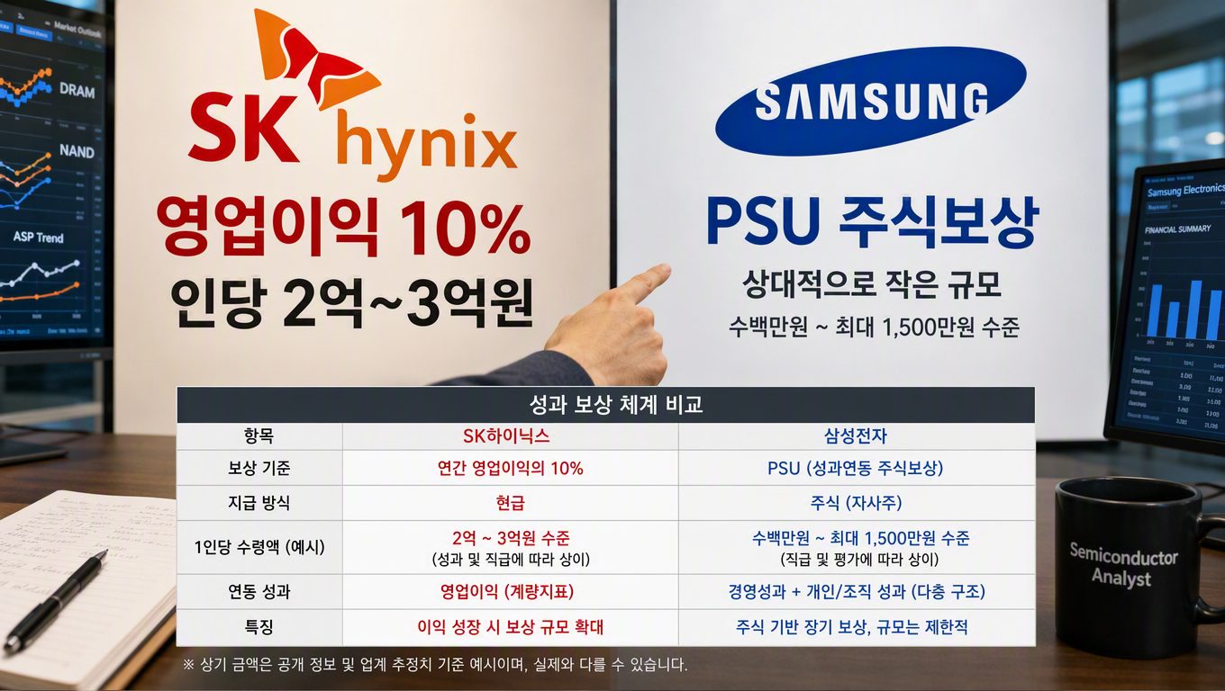 sk하이닉스 영업이익 성과급과 삼성전자 성과급 비교 기준 정리