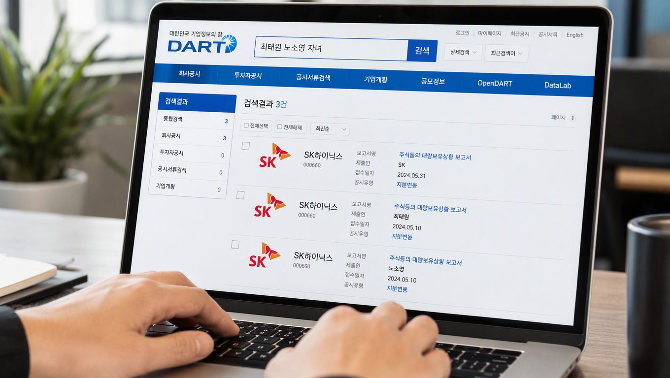 최태원 노소영 자녀 관련 DART·공시 자료 확인 절차