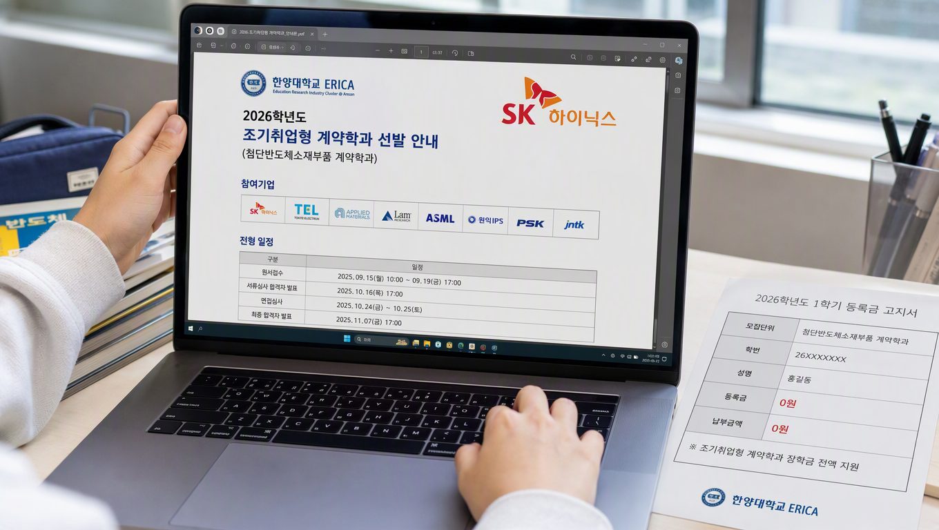 한양대 에리카 조기취업형 계약학과 2026 참여기업 확인과 블라인드 면접, 등록금 처리, 학적 유지 조건