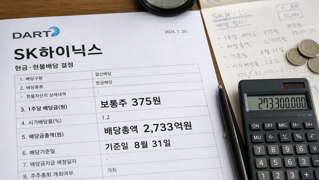 하이닉스 배당 375 원 공시와 기준일·지급 시기