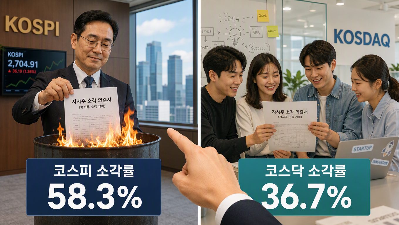 코스피 코스닥 차이, 자사주 소각률은 얼마나 날까?