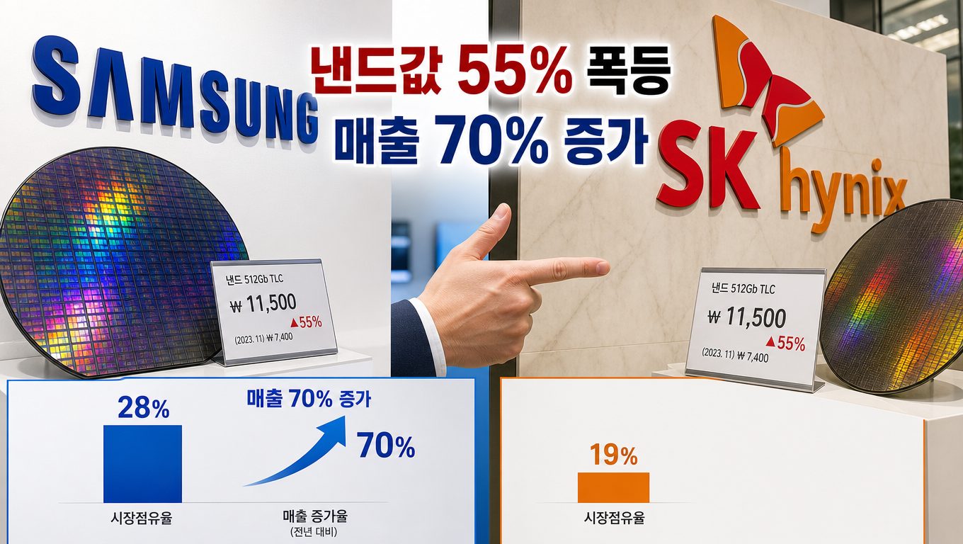 낸드값 분기 새 55% 폭등 이후 삼성·SK하이닉스 위치와 실적 전망