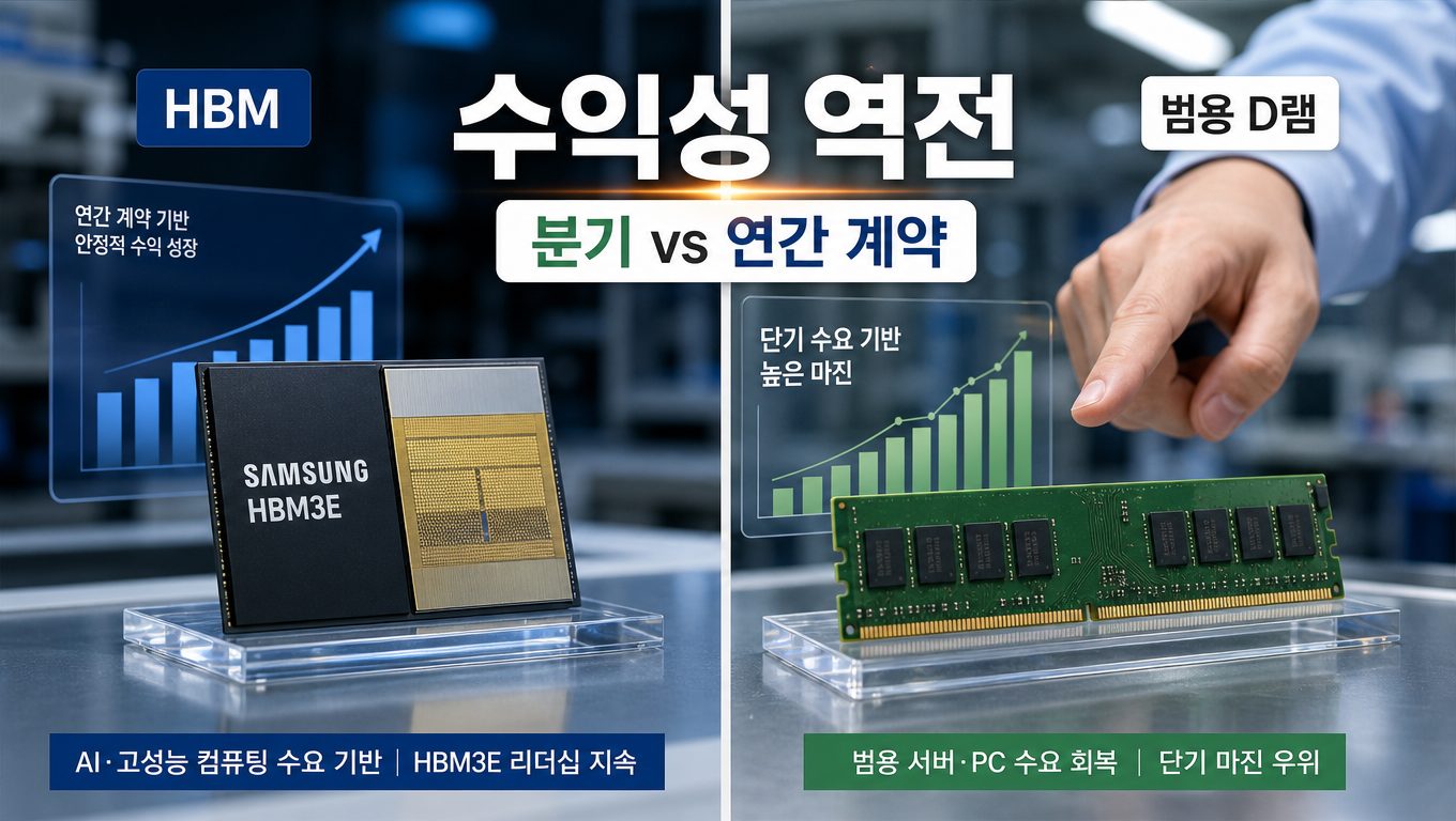 HBM과 범용 D램 수익성 차이