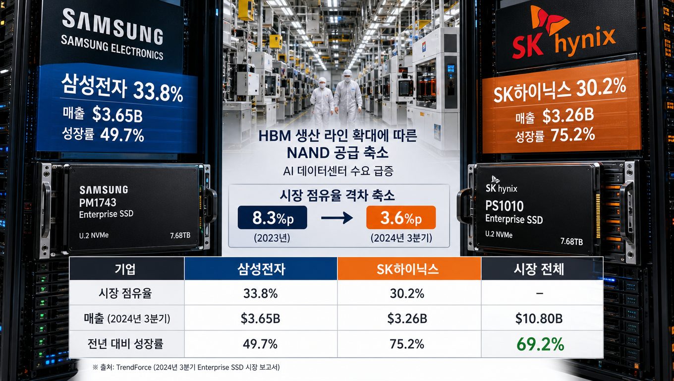 HBM 확대가 기업용 SSD 수요와 시장 경쟁에 미치는 영향